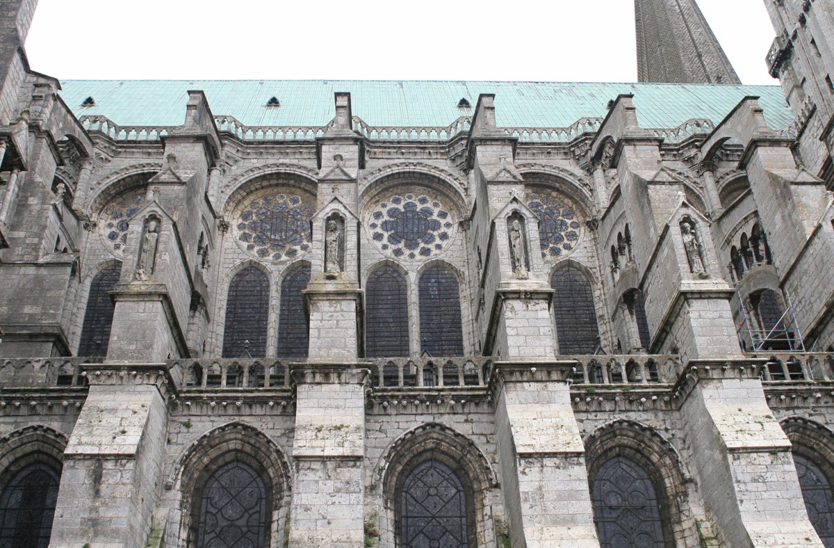 Flying buttresses at Chartres Cathedral