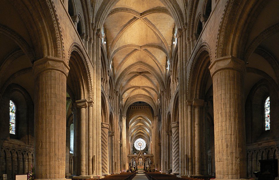 High windows above Durham Cathedral’s nave