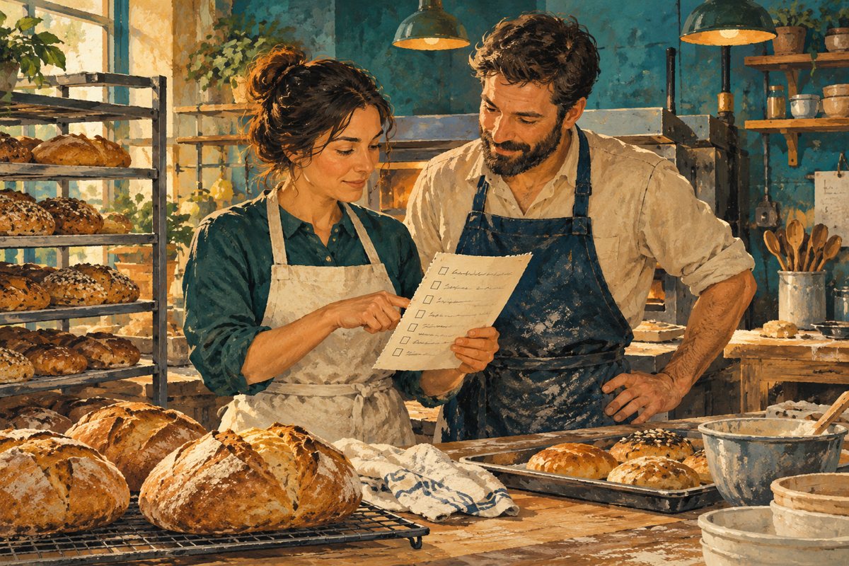 AI illustration: routines in a bakery