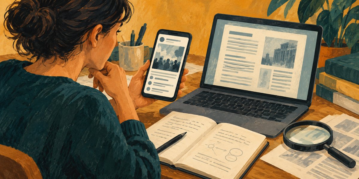 AI illustration: comparing a claim with evidence.
