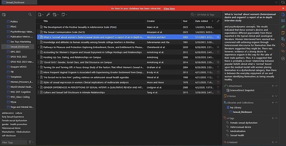 Zotero 7, archived screenshot