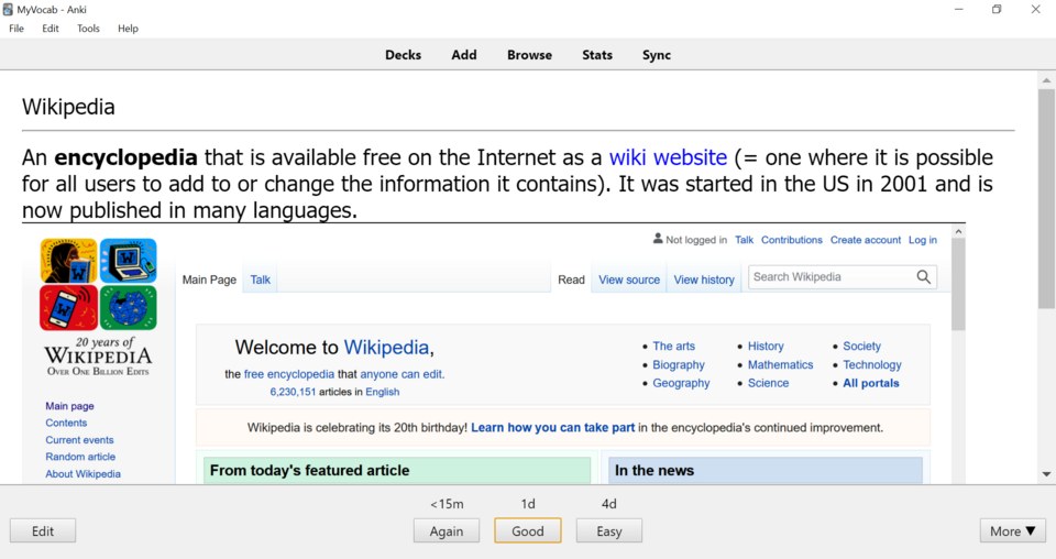 Anki 2.1.6, archived screenshot