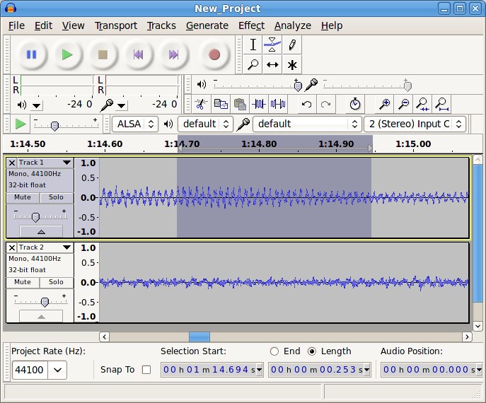 Archived Audacity screenshot