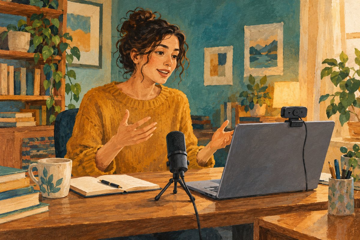 AI illustration: recording a presentation