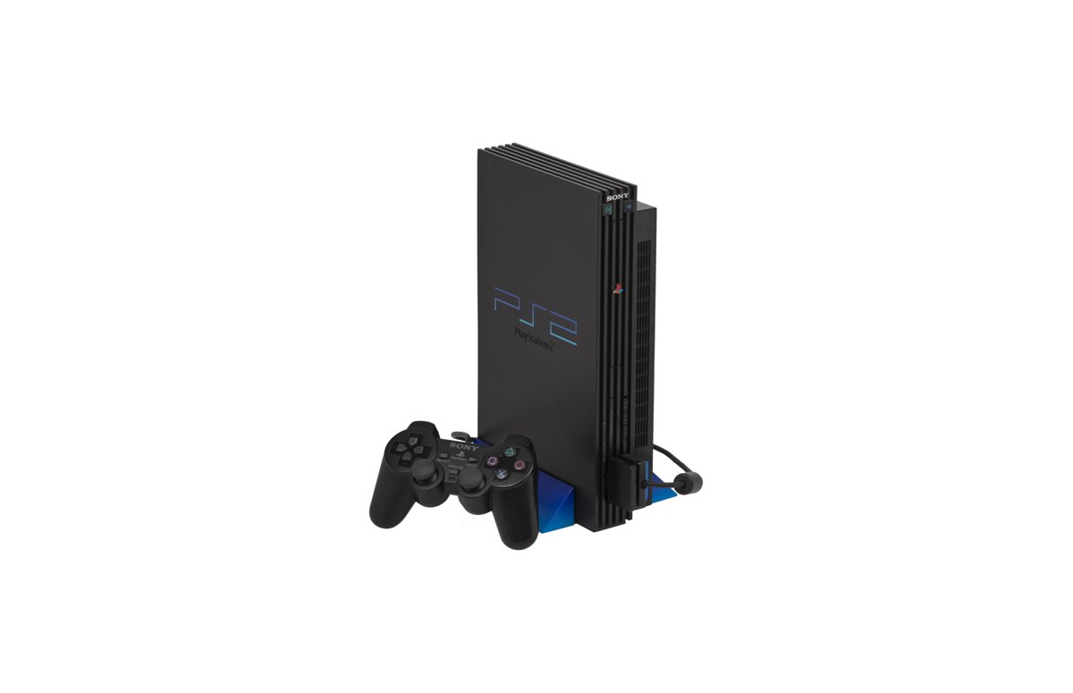 Original PS2 with controller and memory card.