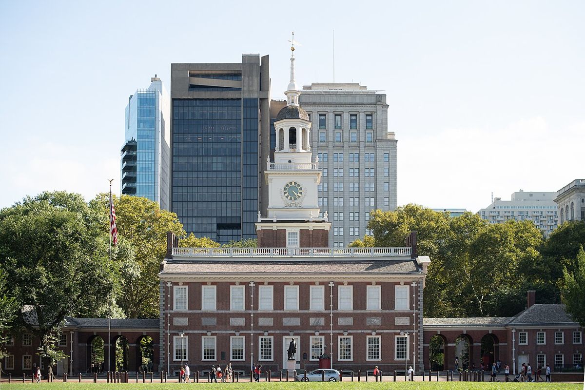 Independence Hall exterior in Philadelphia.