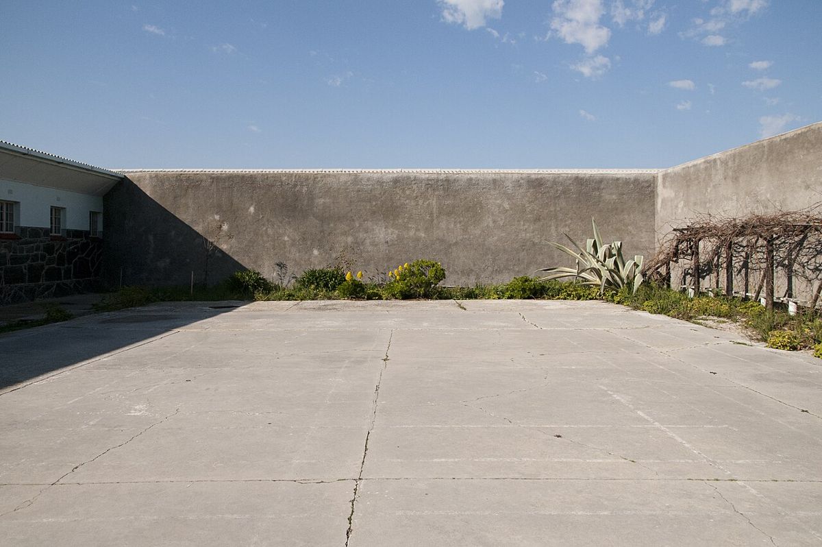 Courtyard of B-Section, Robben Island prison.
