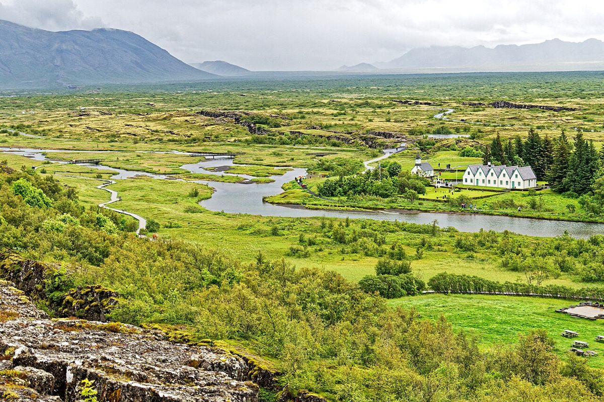Landscape of the historic assembly site at Þingvellir.