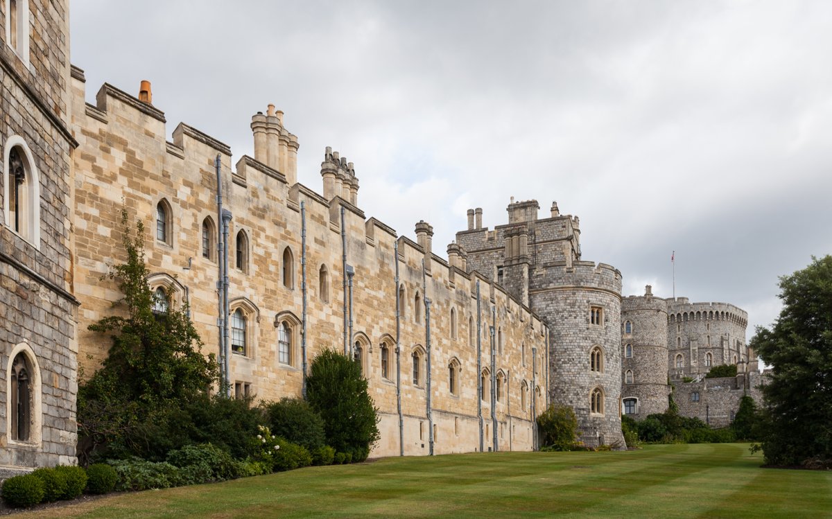 El exterior fortificado de Windsor.