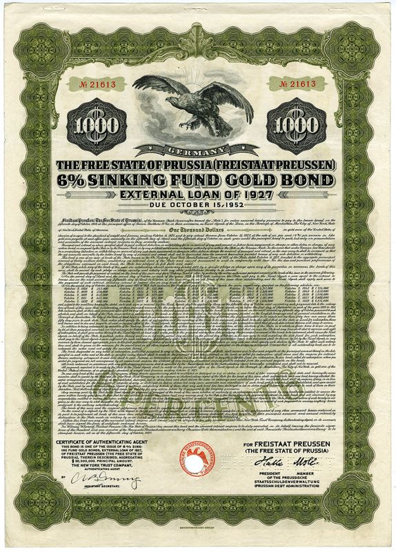 Historical bond certificate; illustration, not a recommended investment.