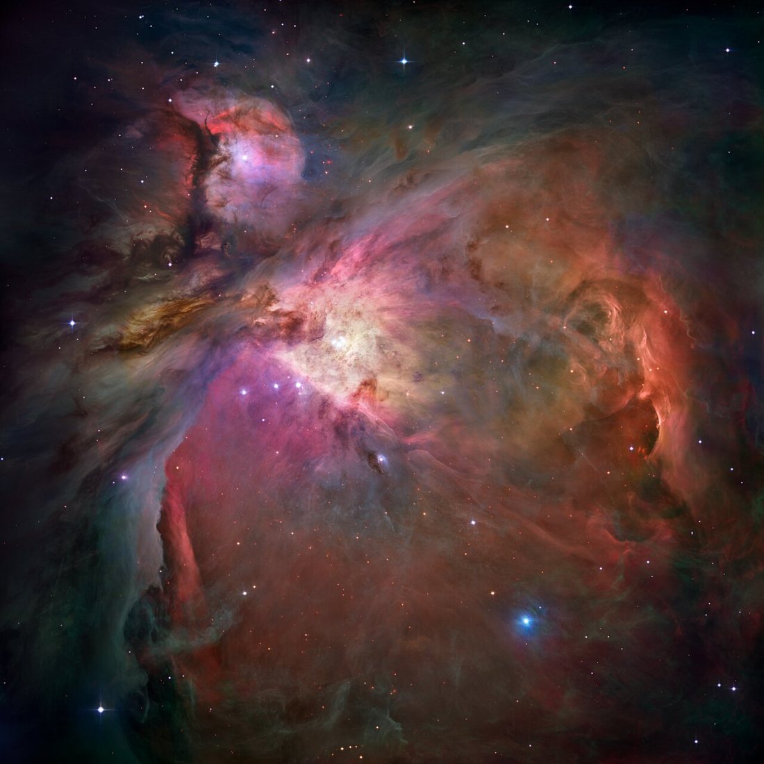 Orion Nebula mosaic; ground-based fill included