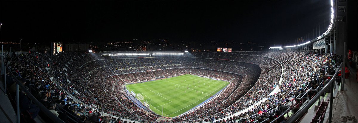 Camp Nou during a 2011 match, before redevelopment