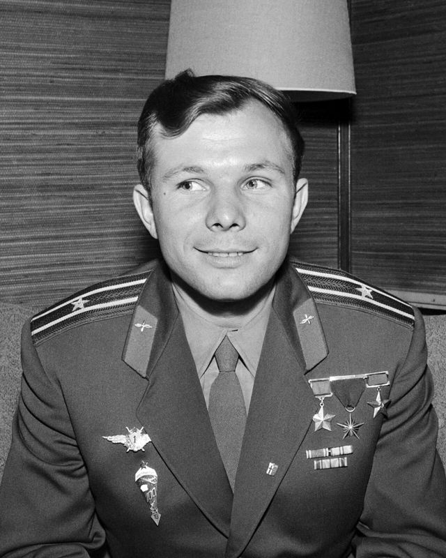 Portrait of Yuri Gagarin.
