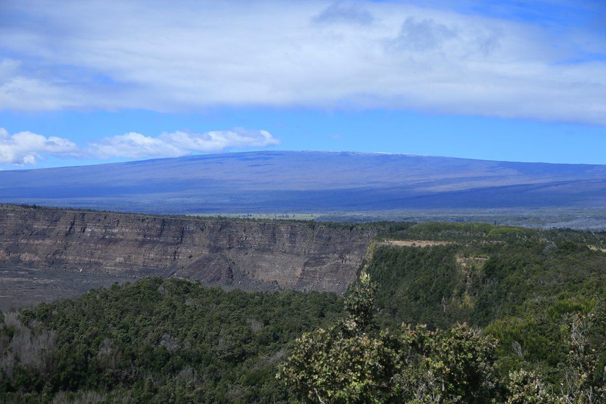 Mauna Loa behind Kīlauea caldera