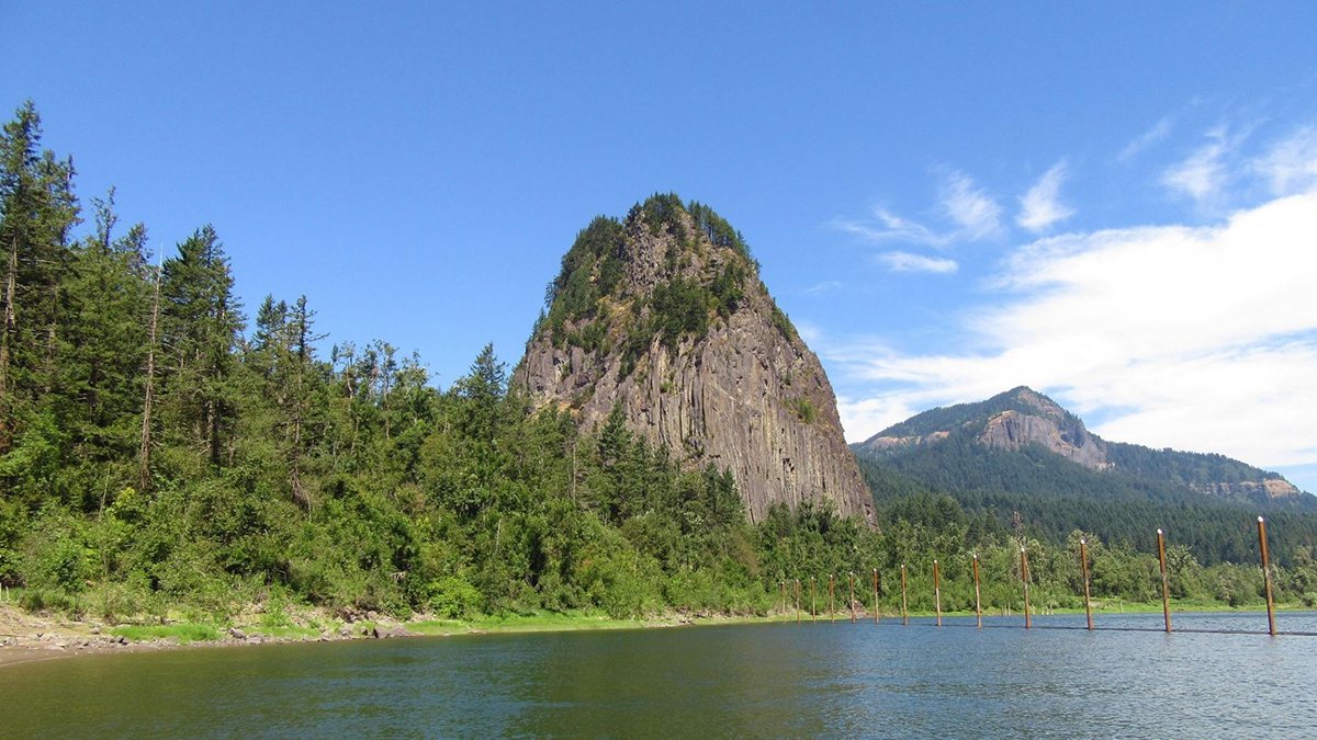 Beacon Rock in the Columbia River Gorge
