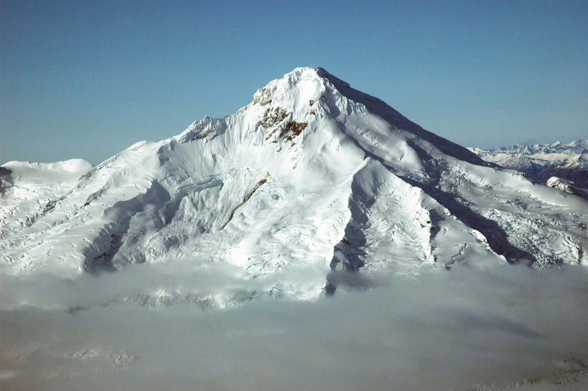 Snow-covered Iliamna Volcano, Alaska
